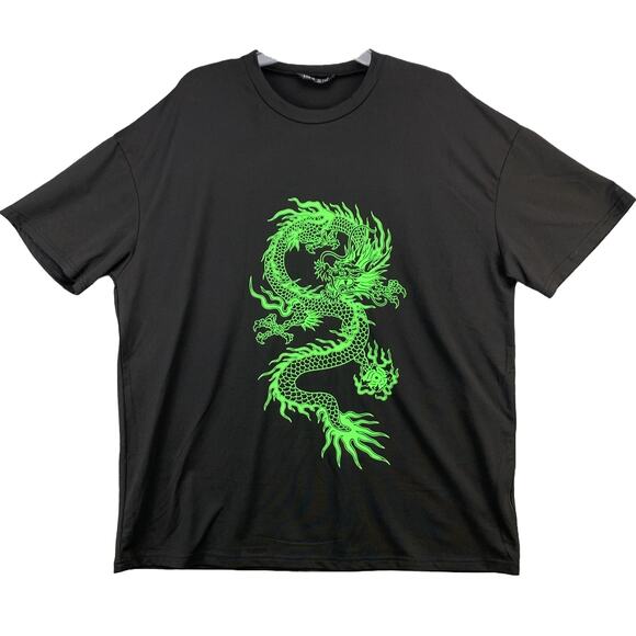 Shein Mens Oversized T Shirt Size Small Chinese Green Dragon Graphic Shirt - Picture 1 of 10